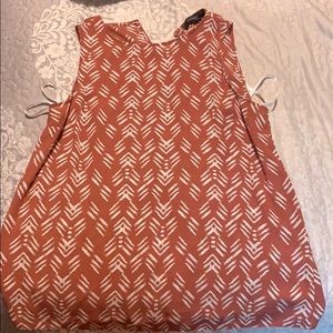 Salmon color blouse w/ white bohemian print